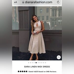 Linen midi dress from Dianara size medium